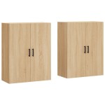 vidaXL Dulapuri montate pe perete, 2 buc, stejar sonoma, 69,5x34x90 cm
