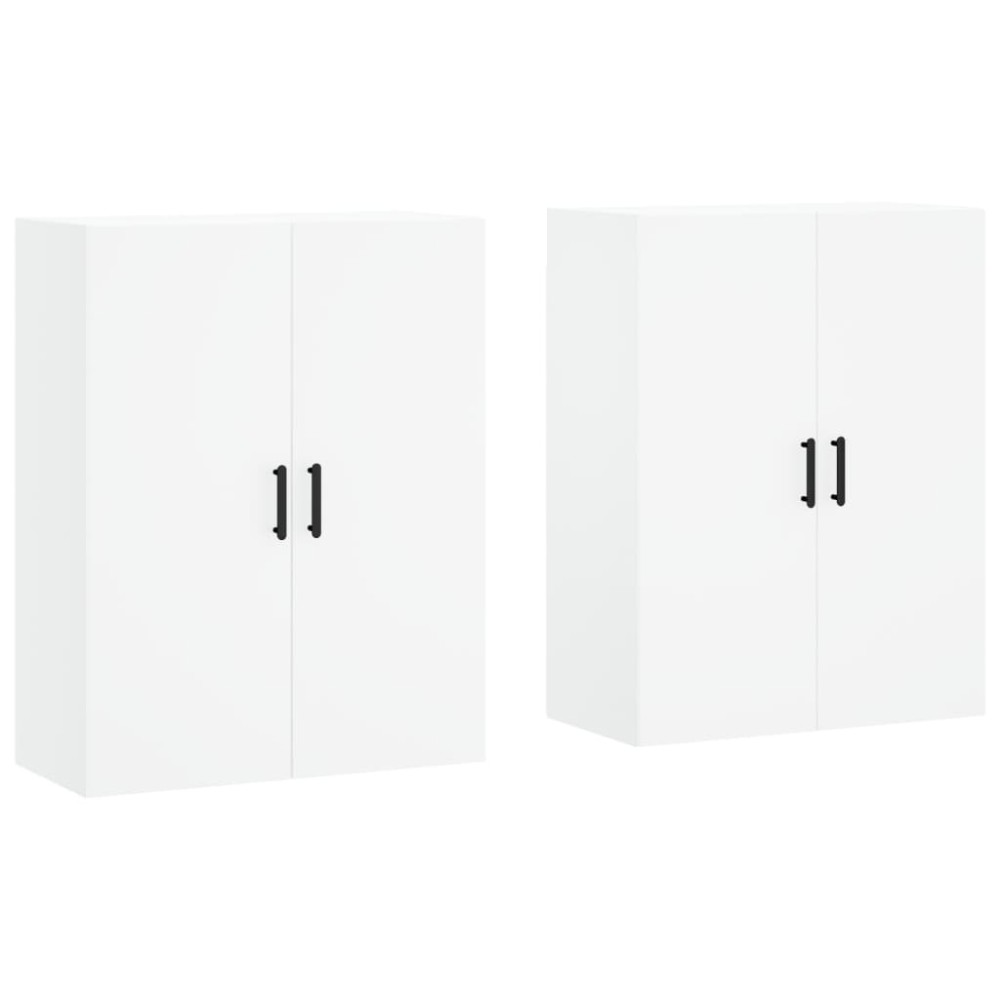 vidaXL Dulapuri cu montaj pe perete, 2 buc, alb, 69,5x34x90 cm