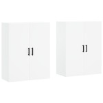 vidaXL Dulapuri cu montaj pe perete, 2 buc, alb, 69,5x34x90 cm