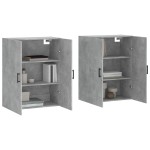 vidaXL Dulap cu montaj pe perete, 2 buc, gri beton, 69,5x34x90 cm