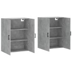 vidaXL Dulap cu montaj pe perete, 2 buc, gri beton, 69,5x34x90 cm