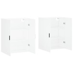 vidaXL Dulapuri cu montaj pe perete, 2 buc, alb, 69,5x34x90 cm