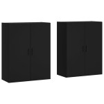vidaXL Dulapuri cu montaj pe perete, 2 buc, negru, 69,5x34x90 cm