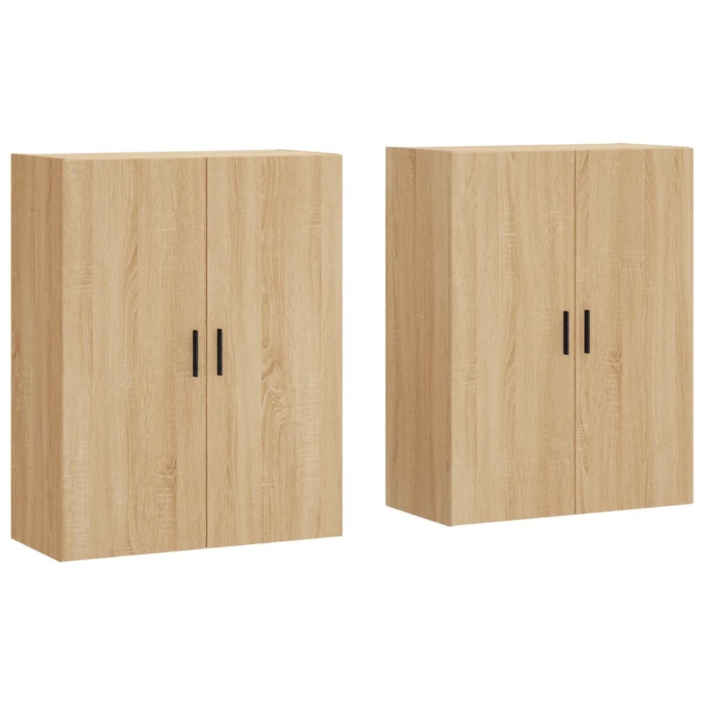 vidaXL Dulapuri montate pe perete, 2 buc, stejar sonoma, 69,5x34x90 cm