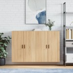 vidaXL Dulapuri montate pe perete, 2 buc, stejar sonoma, 69,5x34x90 cm