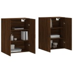 vidaXL Dulapuri montate pe perete, 2 buc, stejar maro, 69,5x34x90 cm