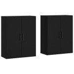 vidaXL Dulapuri cu montaj pe perete, 2 buc, negru, 69,5x34x90 cm