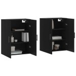 vidaXL Dulapuri cu montaj pe perete, 2 buc, negru, 69,5x34x90 cm