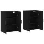 vidaXL Dulapuri cu montaj pe perete, 2 buc, negru, 69,5x34x90 cm