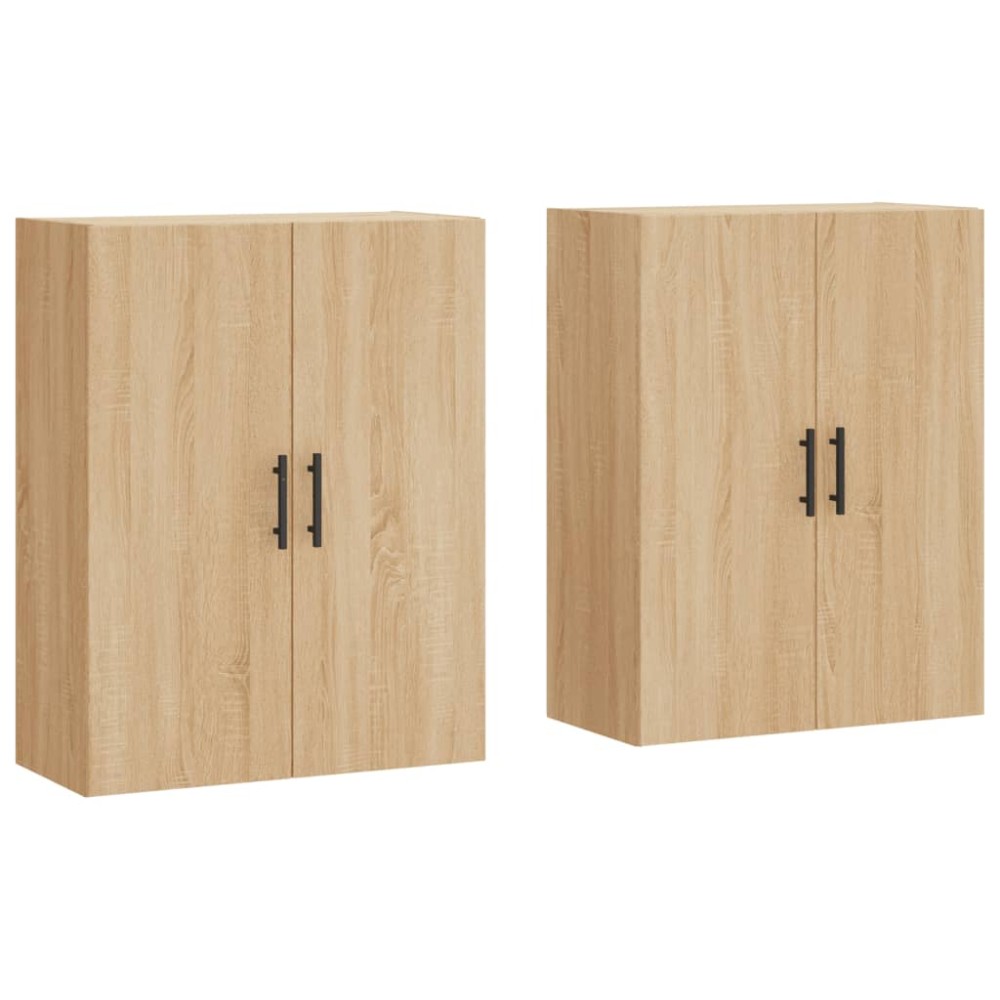 vidaXL Dulapuri montate pe perete, 2 buc, stejar sonoma, 69,5x34x90 cm