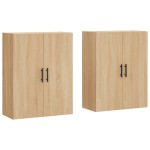 vidaXL Dulapuri montate pe perete, 2 buc, stejar sonoma, 69,5x34x90 cm