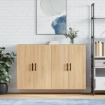 vidaXL Dulapuri montate pe perete, 2 buc, stejar sonoma, 69,5x34x90 cm