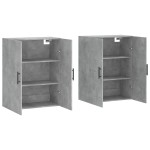 vidaXL Dulap cu montaj pe perete, 2 buc, gri beton, 69,5x34x90 cm