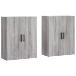 vidaXL Dulapuri montate pe perete, 2 buc, gri sonoma, 69,5x34x90 cm