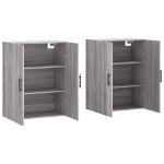 vidaXL Dulapuri montate pe perete, 2 buc, gri sonoma, 69,5x34x90 cm