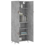 vidaXL Dulap înalt, gri beton, 69,5x34x180, lemn compozit