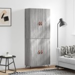 vidaXL Dulap înalt, gri sonoma, 69,5x34x180 cm, lemn compozit
