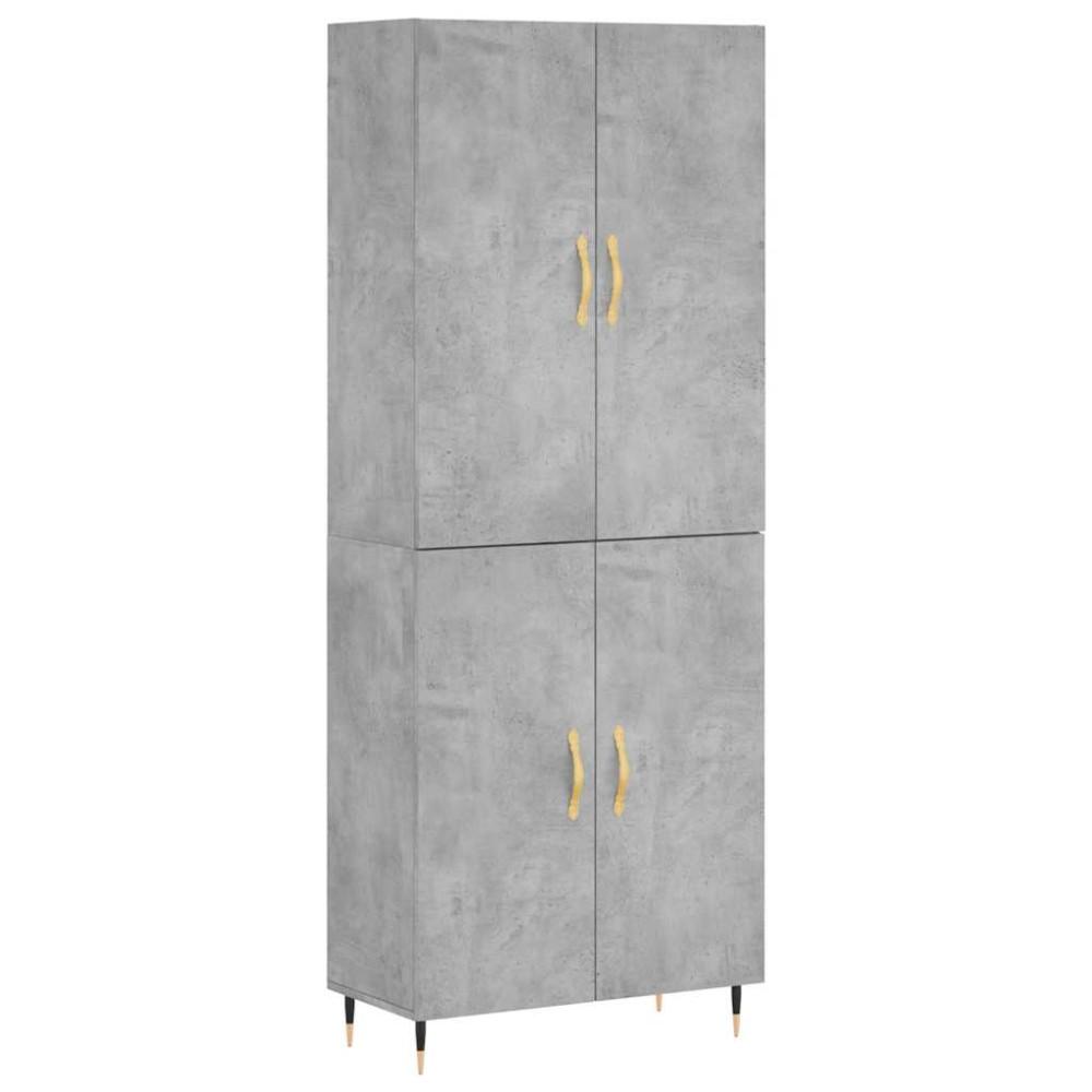 vidaXL Dulap înalt, gri beton, 69,5x34x180, lemn compozit