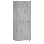 vidaXL Dulap înalt, gri beton, 69,5x34x180, lemn compozit