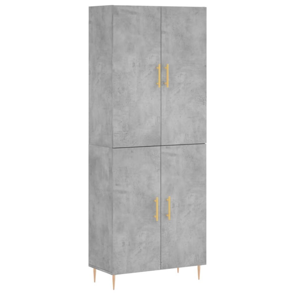 vidaXL Dulap înalt, gri beton, 69,5x34x180, lemn compozit