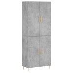 vidaXL Dulap înalt, gri beton, 69,5x34x180, lemn compozit