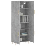 vidaXL Dulap înalt, gri beton, 69,5x34x180, lemn compozit