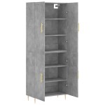 vidaXL Dulap înalt, gri beton, 69,5x34x180, lemn compozit