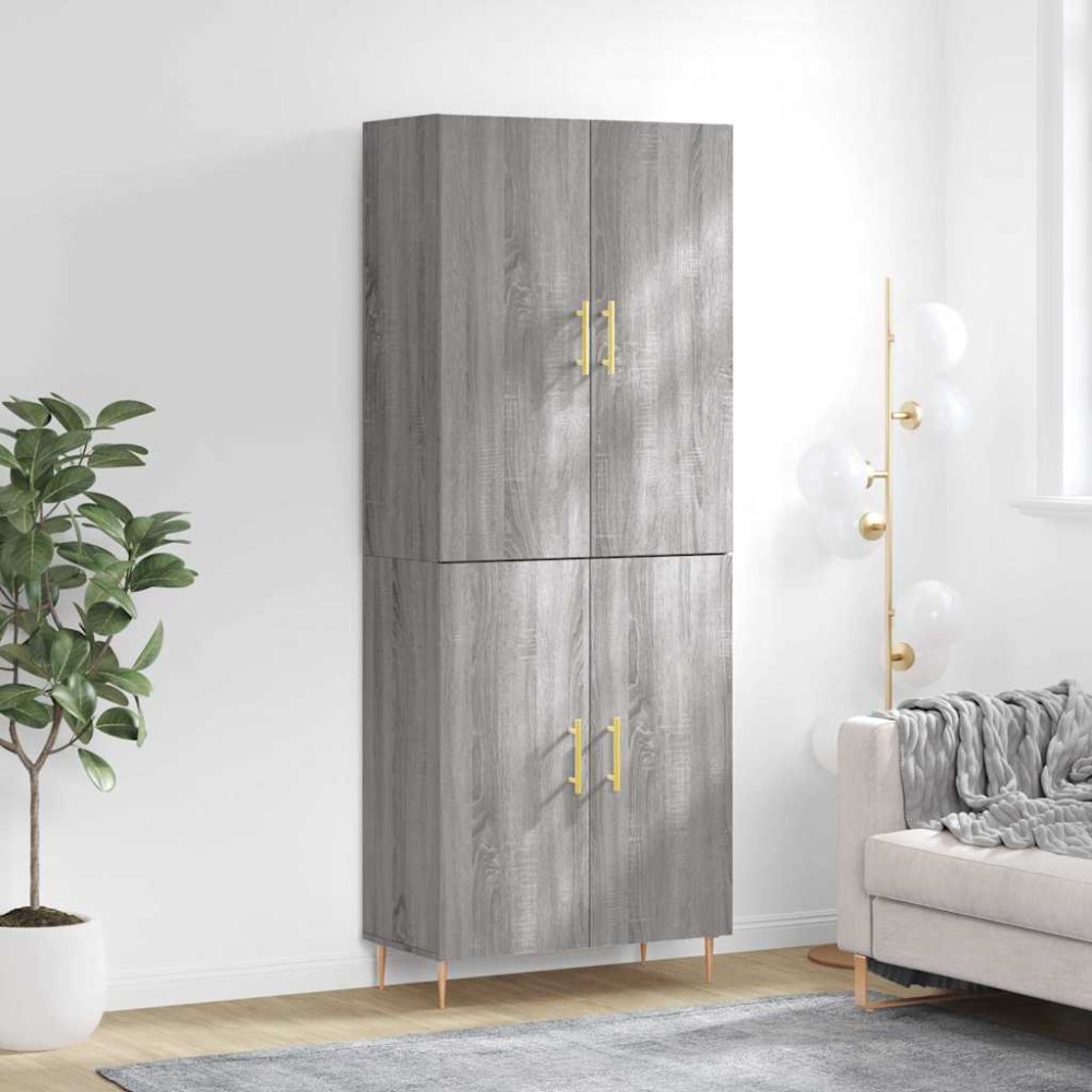 vidaXL Dulap înalt, gri sonoma, 69,5x34x180 cm, lemn compozit