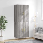 vidaXL Dulap înalt, gri sonoma, 69,5x34x180 cm, lemn compozit