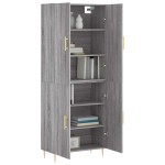 vidaXL Dulap înalt, gri sonoma, 69,5x34x180 cm, lemn compozit