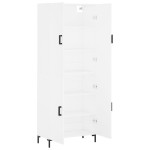 vidaXL Dulap înalt, alb, 69,5x34x180 cm, lemn compozit vidaXL Dulap înalt, alb, 69,5x34x180 cm, lemn compozit