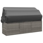 vidaXL Pat șezlong pentru exterior cu perne, gri, poliratan vidaXL Pat șezlong pentru exterior cu perne, gri, poliratan