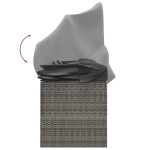vidaXL Pat șezlong pentru exterior cu perne, gri, poliratan vidaXL Pat șezlong pentru exterior cu perne, gri, poliratan