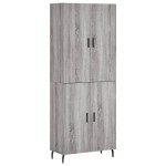 vidaXL Dulap înalt, gri sonoma, 69,5x34x180 cm, lemn compozit