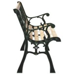 vidaXL Bancă de grădină cu spătar, model trandafir, 116 cm, lemn