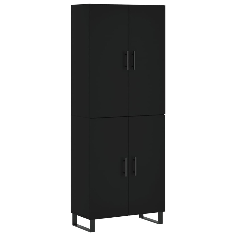 vidaXL Dulap înalt, negru, 69,5x34x180 cm, lemn compozit