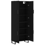 vidaXL Dulap înalt, negru, 69,5x34x180 cm, lemn compozit