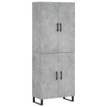 vidaXL Dulap înalt, gri beton, 69,5x34x180, lemn compozit