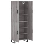 vidaXL Dulap înalt, gri sonoma, 69,5x34x180 cm, lemn compozit