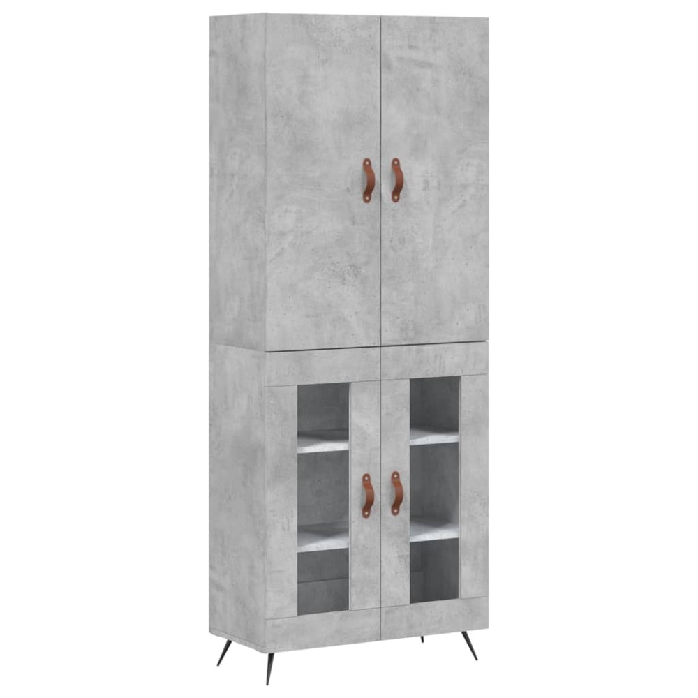 vidaXL Dulap înalt, gri beton, 69,5x34x180, lemn compozit