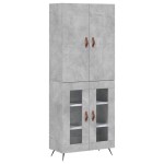vidaXL Dulap înalt, gri beton, 69,5x34x180, lemn compozit