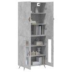 vidaXL Dulap înalt, gri beton, 69,5x34x180, lemn compozit