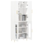 vidaXL Dulap înalt, alb, 69,5x34x180 cm, lemn compozit