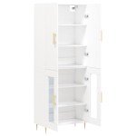 vidaXL Dulap înalt, alb, 69,5x34x180 cm, lemn compozit