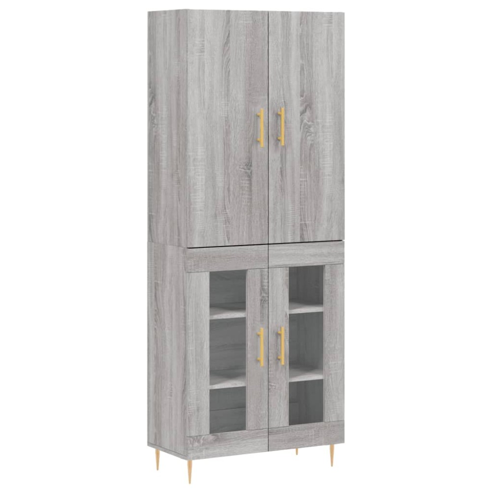 vidaXL Dulap înalt, gri sonoma, 69,5x34x180 cm, lemn compozit