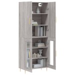 vidaXL Dulap înalt, gri sonoma, 69,5x34x180 cm, lemn compozit
