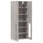 vidaXL Dulap înalt, gri sonoma, 69,5x34x180 cm, lemn compozit