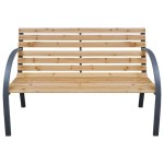 vidaXL Bancă de grădină, 112 cm, lemn masiv de brad