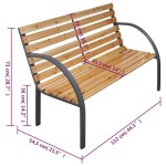 vidaXL Bancă de grădină, 112 cm, lemn masiv de brad