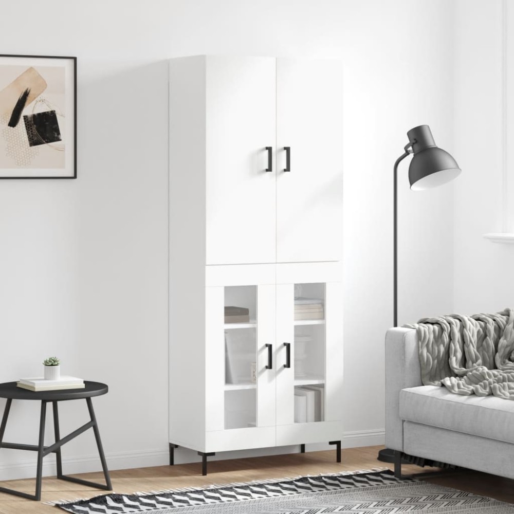 vidaXL Dulap înalt, alb, 69,5x34x180 cm, lemn compozit